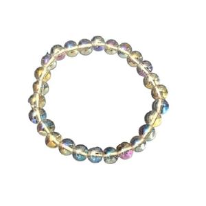 Bracelet cristal Aura Quartz 8mm perles rondes pierre cristal pierres précieuses bijoux de mode hommes et femmes cadeau énergie - Product Image 6