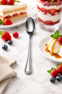 Mr.Spoon Serie Flores, Cuchara de Postre, 175 mm, Acero Inoxidable 18/0, Mango Monobloque, Plateado, Apto para Lavavajillas, Hostelería Restaurante - Product Image 4