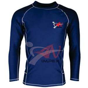 Logotipo personalizado de los hombres de manga larga Rush Guard Stretch Fitness de secado rápido de manga corta Ropa de baño Rash Guard - Product Image 1