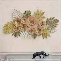 Décoration murale en métal avec cadre de salon en fer forgé doré, design créatif, fantaisie et luxe