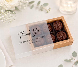 Scatola con Cassetto in PVC Semi-Trasparente Opaco con Logo Personalizzato a Stampa a Caldo per Confezioni Regalo di Matrimoni e Feste - Product Image 2