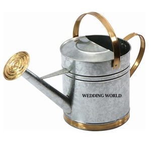 Bidon d'eau de jardin galvanisé à double ton Arrosoir fait à la main de qualité supérieure Forme ronde Bidon d'eau galvanisé de vente chaude - Product Image 1