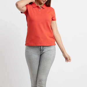 Venta caliente de las mujeres diseño personalizado para camiseta Polo transpirable Casual patrón sólido bajo MOQ caliente moda promocional - Product Image 4