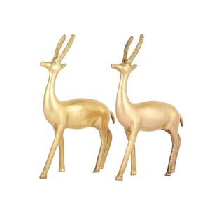 Lot de 2 Cerfs de Noël et de Table en Métal de Couleur Dorée Finition Matte avec Corps en Métal de Taille 24x17 Cm - Product Image 3