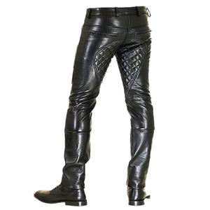 Meilleur prix de gros Pantalon en cuir avec logo personnalisé pour hommes Pantalon décontracté de meilleure conception en cuir de couleur personnalisée - Product Image 5