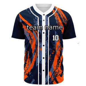 Camiseta de Béisbol de la Mejor Calidad con Botones, Logotipo Personalizado en la Parte Delantera, Impresión 3D, Tallas Grandes, Unisex, 100% Poliéster Transpirable - Product Image 3