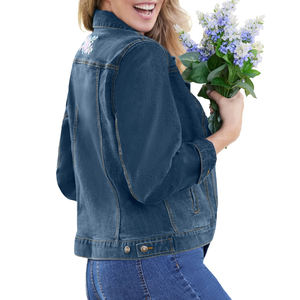 Hombres/Mujeres Vintage Color único chaqueta de mujer longitud corta a prueba de viento bordado chaqueta cortavientos ropa de invierno - Product Image 5