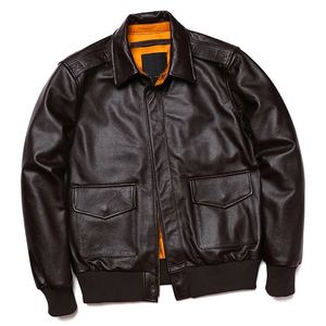 Veste en cuir de vache véritable de style vintage pour homme de haute qualité avec col montant et capuche en tissu tissé - Product Image 3