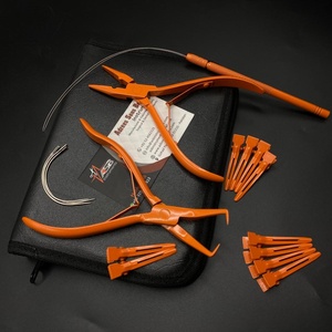 ชุดคีมต่อผมสแตนเลสชุดอุปกรณ์ต่อผมไมโครบีดส์เคลือบสีส้มคลิปเข็ม - Product Image 5