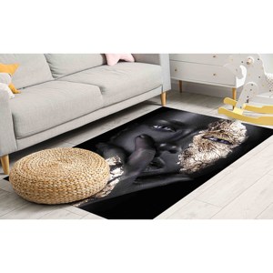 Alfombra Africana con Diseño de Mujer Dorada: Decoración Moderna para el Hogar, Alfombra Impresa, Alfombra de Chenilla - Product Image 5