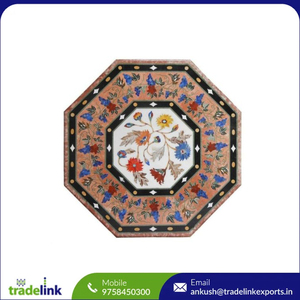 Tavolo in marmo intarsio Top elefante intarsio arte su Base in legno pietra semipreziosa tavolo casa soggiorno uso - Product Image 4