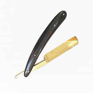 Maquinilla de afeitar de acero inoxidable con borde recto personalizada al por mayor - Product Image 4