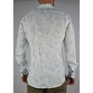 Barack Lino Blue Japan Denim <b>Shirt</b> for <b>Men</b> Woven <b>Collarless</b> Casual Style Winter Anti-Wrinkle Single Package Included - Product Image 2