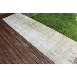 พรมตุรกีวินเทจ ขนาด 2.3x9.7 ฟุต สีขาวน้ำตาลล้วน - Product Image 2
