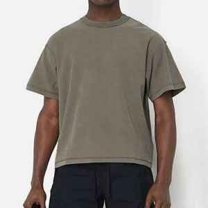 Hot Selling Heavyweight Cotton Men's Tshirt Super Heavy 300gsm <b>Thick</b> Oversized Drop Shoulder <b>T</b>-<b>shirt</b> Crew Neck Boxy Fit <b>t</b> <b>Shirt</b> - Product Image 3