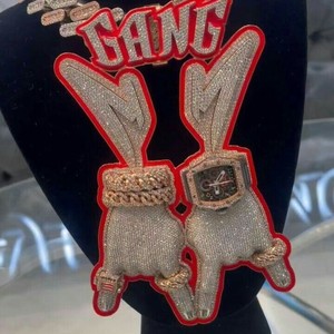 RB Gems Custom 925 Sterling Silver Hip Hop Rapper Pendant Iced Diamond Moissanite Bezel Setting Christian Religious Symbol-Made - Product Image 4