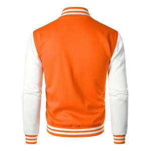 Veste universitaire d'hiver pour homme, séchage rapide, orange et blanc, polyester et coton, manches en polyester, col montant - Product Image 6