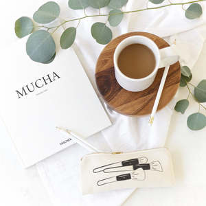 Portable Cotton Canvas Pencil <b>Case</b> and Travel Pouch with Custom Logo Make up Brush Graphics for Cosmetics and <b>Makeup</b> Storage - Product Image 4