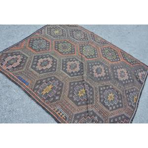 Alfombra Turca Vintage Étnica Marrón Naranja 5,7 X 6.2ft Área Grande Clásico Rectángulo Patrón Lana Material Látex Respaldo Habitación Alfombra - Product Image 4