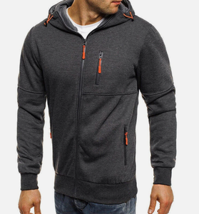 Vente en gros Sweat à capuche zippé pour homme, sweat-shirt de sport, streetwear, usine OEM/ODM - Product Image 5