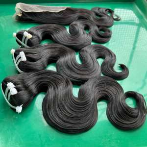 Wholesale Price Raw Human Hair 100% Raw Body Wave Bundles Hair Extensions Super Double Drawn Hair No <b>Tangle</b> No Shedding - Product Image 2