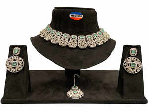 ชุดสร้อยคอแบบสวมติดรอบลำคอมีสไตล์คลาสสิกพร้อมต่างหูเครื่องประดับแฟชั่นสำหรับปาร์ตี้วันครบรอบงานอีเว้นท์ตามประเพณีไอเดียของขวัญ - Product Image 4