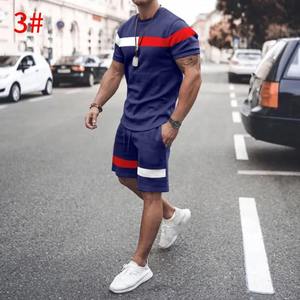 Haute qualité hommes été Shorts ensemble tenue décontractée t-shirts et 2 pièces hommes ensemble court Top qualité professionnel hommes ensemble court - Product Image 6