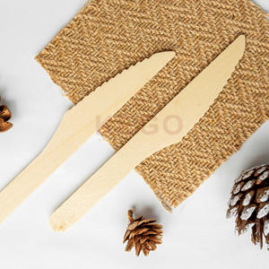 Cuchillo desechable de madera biodegradable de 165mm respetuoso con el medio ambiente, vajilla de fiesta de estilo Simple segura para alimentos, precio de fábrica - Product Image 4