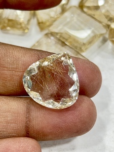 หินควอตซ์เจียระไนพลอยสีทองธรรมชาติ AAA อัญมณีหลวมตัดเป็นรูปทรงผสมขนาดผสมอัญมณีควอตซ์สีทอง - Product Image 2
