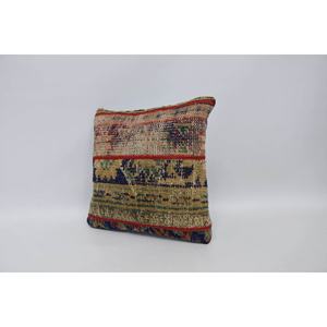 Coussin en laine de Bohème multicolore de 18x18 pouces Coussin décoratif à motif vintage Portable pour la literie Utilisation au sol Anneau tissé carré - Product Image 4