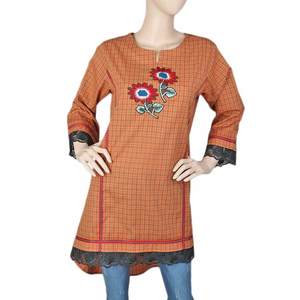 Kurti brodé pour femmes - Couleur rouille - Product Image 1