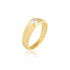 Último diseño de forma redonda anillo de pareja de diamantes cultivados en laboratorio anillo de compromiso de diamantes de oro amarillo de 18 quilates para hombres y mujeres - Product Image 3