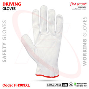 Gants de conducteur en cuir de chèvre OEM Gants de sécurité de travail de style pouce d'aile sans doublure Sicherheitsarbeitshandschuhe pour hommes - Product Image 3