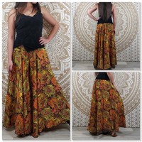 Vêtements de plage imprimés à la main Palazzo Pants Indian Sari Silk Women's Palazzo Pant