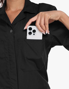 Combinaisons pour femmes, combinaisons de travail en coton à fermeture à pression, dos en sergé - Product Image 4