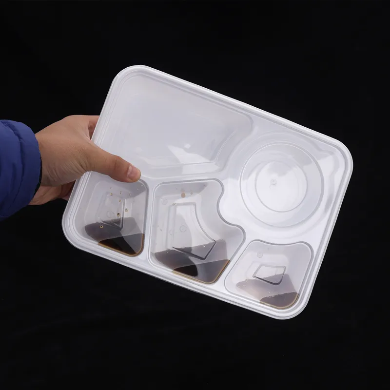 Eco-friendly Disposable Food Container 5 Compartment Bento Box Packaging Deli Boxes