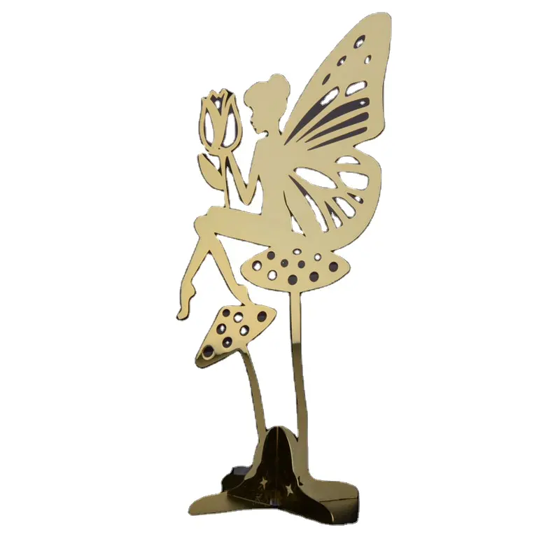 Заводской Оригинальный креативный верхний декор, металлическое медное ремесло, Золотая сказочная девушка на основе