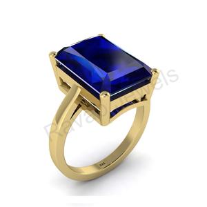 2025 recién llegado fino 925 sello lapislázuli Rectangular anillo de piedras preciosas de boda 10x14mm punta eternidad Vermeil hecho India boda - Product Image 1