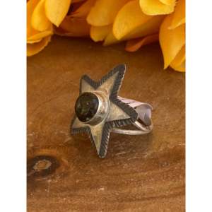 Scott Skeets Handmade Tibetan Turquoise & Sterling <b>Silver</b> <b>Statement</b> <b>Ring</b> Size 6.75 Bezel Setting Inlay Everyday Wear - Product Image 4