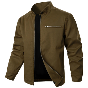 Chaqueta informal a prueba de viento para hombre, abrigo de Color sólido con cremallera, ajuste Regular para regalo diario de deportes al aire libre - Product Image 3