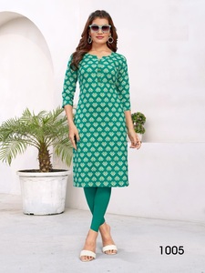 Liva Approved Women's Formal Party Wedding Rayon Slub 16KG Quick Dry Straight Style Multi Color Regular Fit All Seasons <b>Kurti</b> - Product Image 3