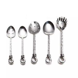 Ensemble de 5 couverts en acier au design impressionnant utilisés pour la décoration de table à manger à la maison couleur argent ensemble de cuillères à couverts en acier au design moderne - Product Image 6