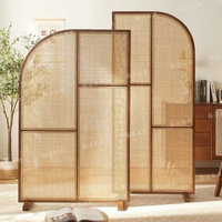 Paravent en bois avec dessus incurvé, écran de confidentialité pliable pour bureau, séparateur moderne, séparateur décoratif en bois