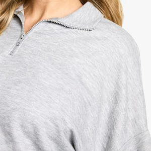 Customizable <b>Ladies</b> Hoodie Breathable Cotton <b>Sweatshirt</b> Zipper Autumn Printed Loose Fit <b>Long</b> Sleeve Solid Color Winter Nonwoven - Product Image 5