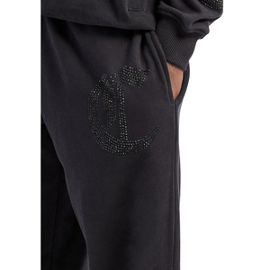 ชุดวอร์มประดับพลอยเทียมสีดำแบบกำหนดเองพร้อมซิปเต็ม - Product Image 5