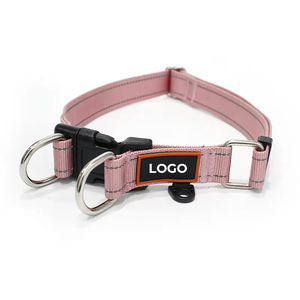 Collar de Perro de Nailon Reflectante Ecológico de la Mejor Calidad al por Mayor, 2.0 cm, con Estampado de Rayas Multicolores, Decoración de Plumas - Product Image 1