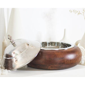 Cazuela de madera con tapa de acero inoxidable Cazuela Olla Hogar Hotel Proveedores Comedor Artículos Comida Postre Exhibición - Product Image 2