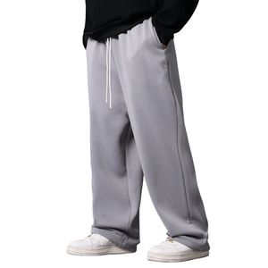 New 2026 Baggy Straight Leg Sweatpants Fleece Knitted <b>Jogger</b> Custom Casual Sporty Trouser Mid Drawstrings Relaxed <b>Fit</b> Pants <b>Men</b> - Product Image 4