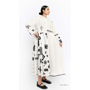 เดรสผ้าฝ้าย AMBER 34 ลายดอกไม้สไตล์โบฮีเมียน  ใส่ได้หลากหลายโอกาส ทั้งเป็นทางการและลำลอง แขนพอง ระบายอากาศได้ดี ฟรีไซส์ - Product Image 1