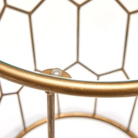 Table d'appoint en fer et verre faite à la main en or de qualité supérieure avec logo personnalisé Décoration de table basse élégante pour la maison
